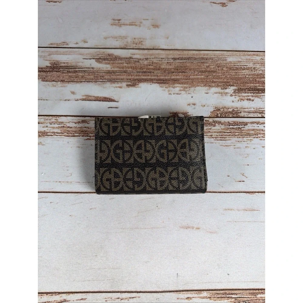 Giani Bernini Brown Genuine Leather Framed Organizer Wallet Womens Compact